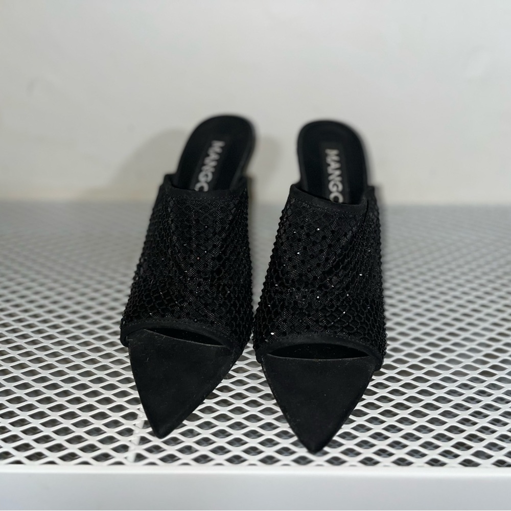 NEW Mango sparkling point toe mule stiletto heel